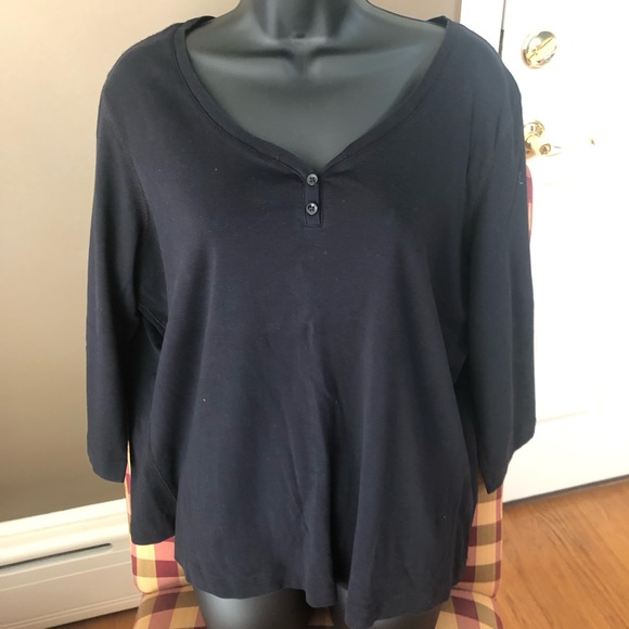 None Tops - Women’s plus size black long sleeve top